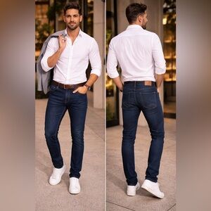 Volcom Men's Vorta Staright Slim Jeans in Dark Blue size 34